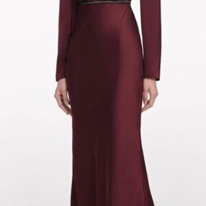 Self-Portrait Burgundy Maxi Dress